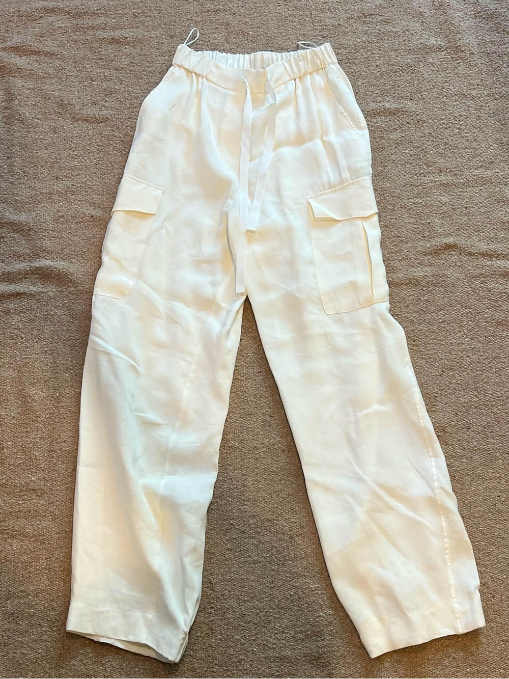 FORTE FORTE High Waisted Cargo Trousers - White